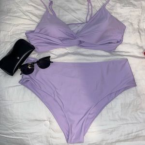 Plus Size Swimsuit / Light Purple Bikini